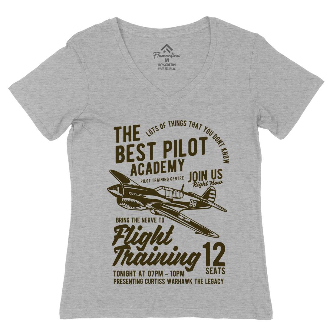 Flight Training Womens Organic V-Neck T-Shirt Vehicles B209