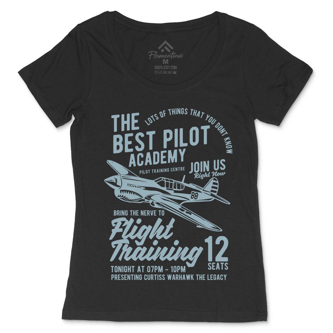 Flight Training Womens Scoop Neck T-Shirt Vehicles B209
