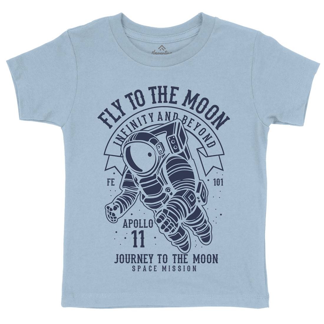 Fly To The Moon Kids Crew Neck T-Shirt Space B210