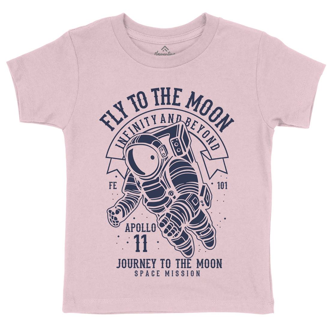 Fly To The Moon Kids Crew Neck T-Shirt Space B210