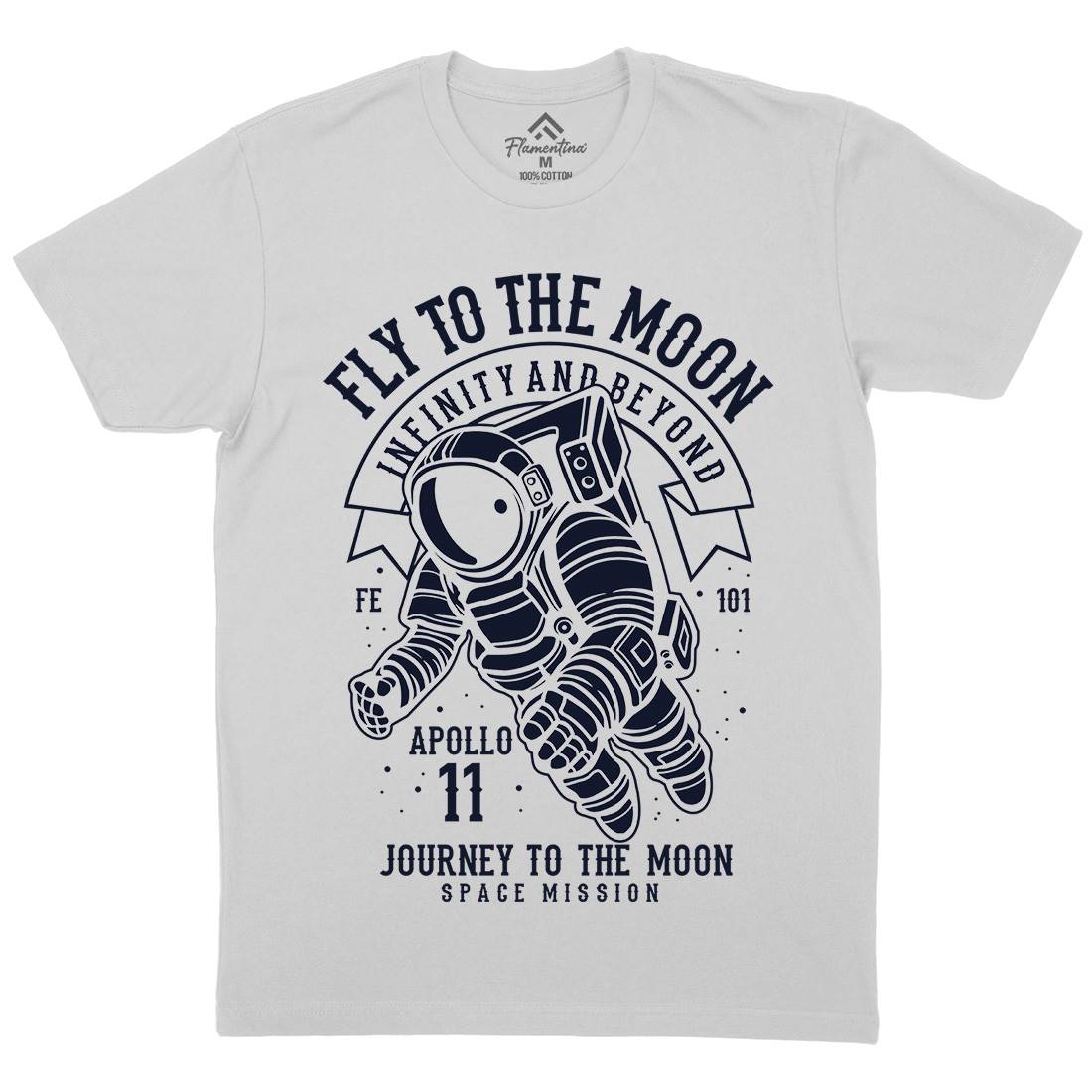 Fly To The Moon Mens Crew Neck T-Shirt Space B210