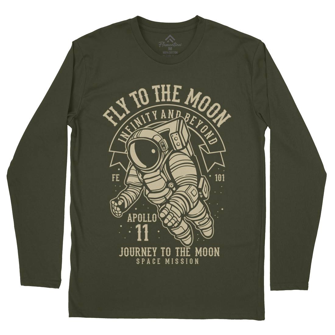 Fly To The Moon Mens Long Sleeve T-Shirt Space B210