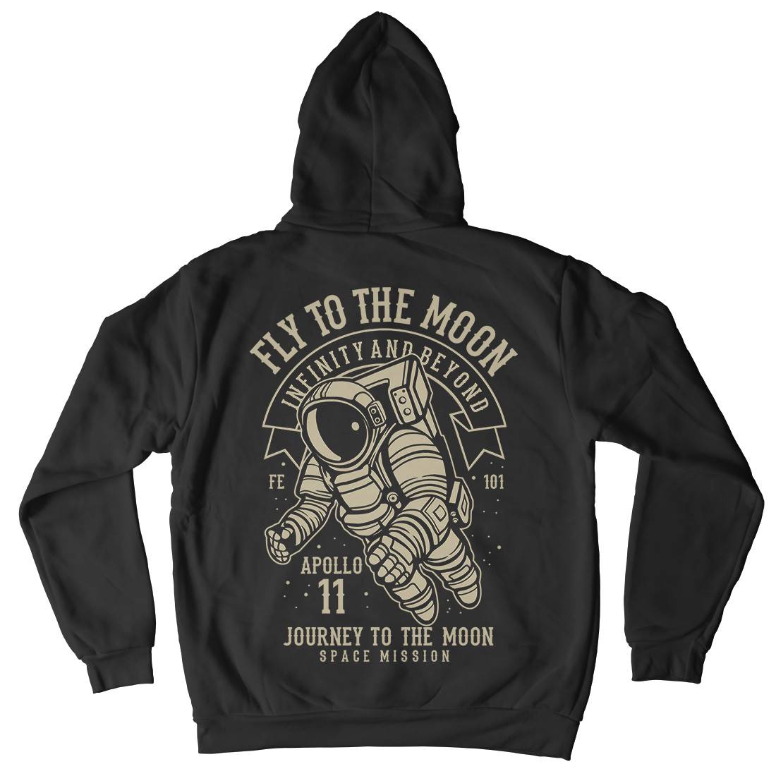 Fly To The Moon Mens Hoodie With Pocket Space B210