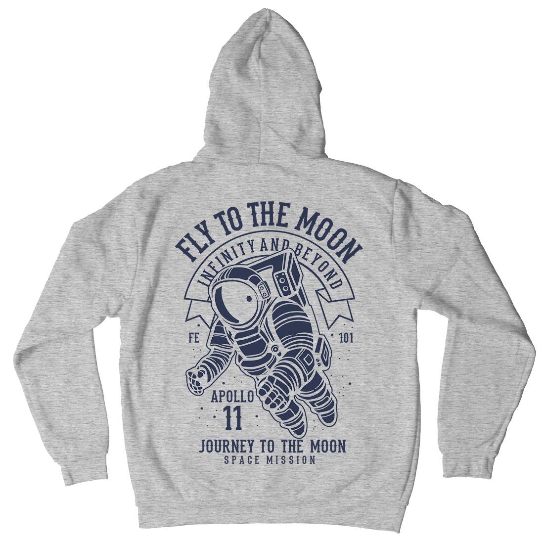 Fly To The Moon Mens Hoodie With Pocket Space B210