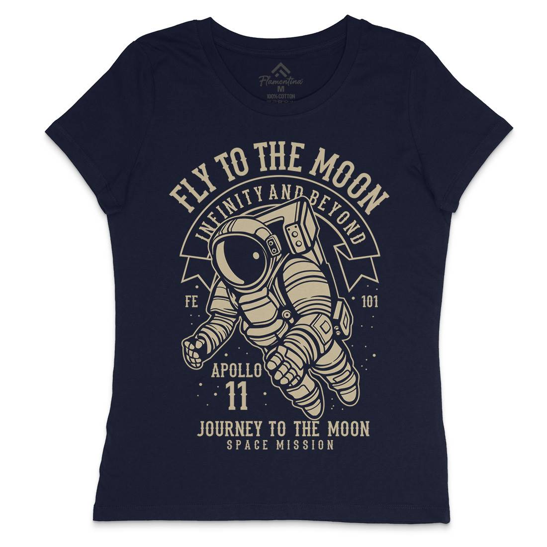 Fly To The Moon Womens Crew Neck T-Shirt Space B210