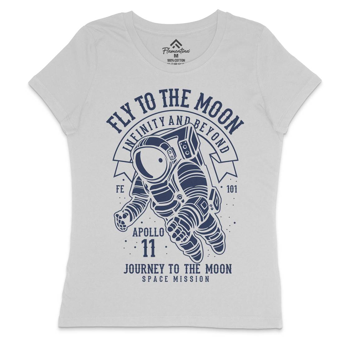 Fly To The Moon Womens Crew Neck T-Shirt Space B210