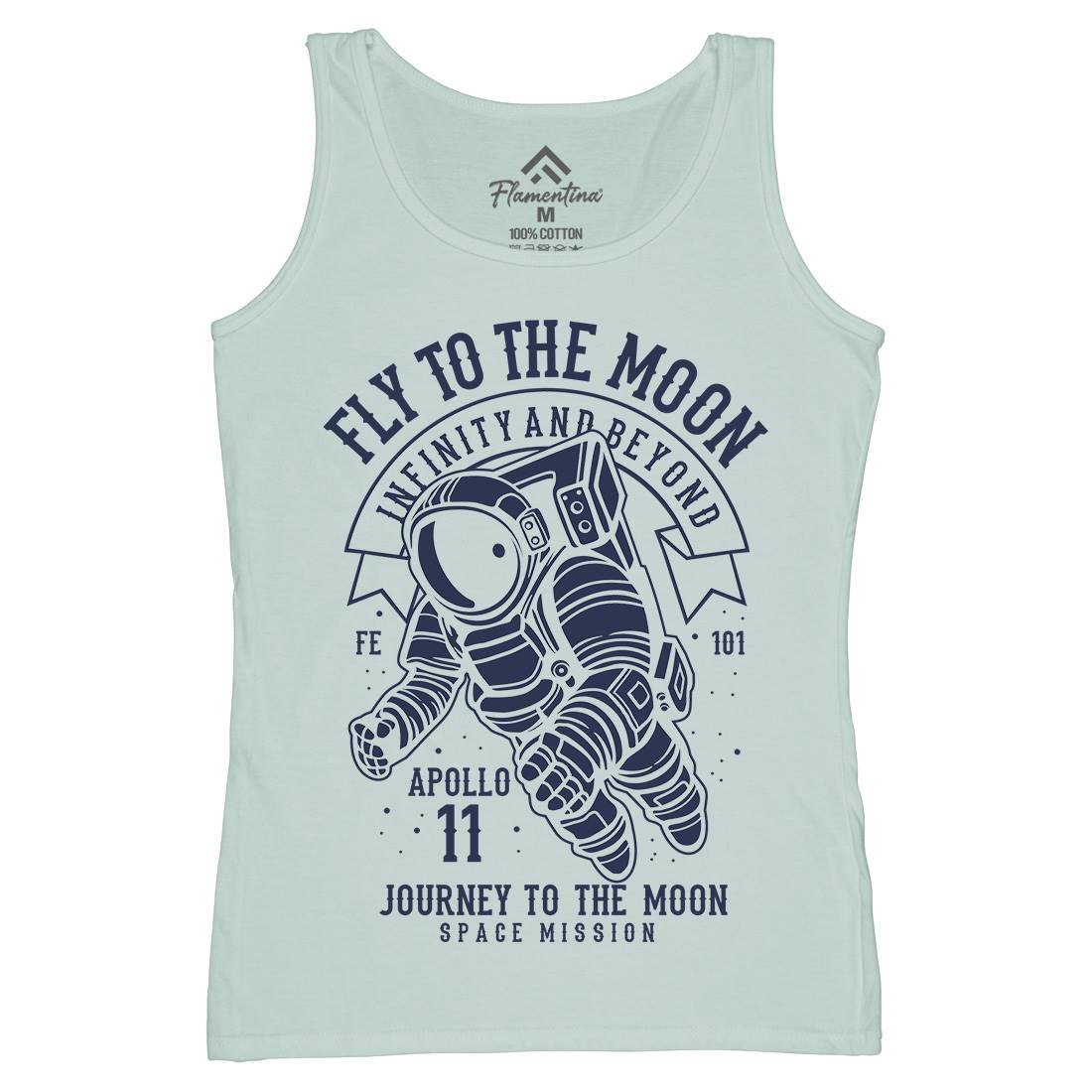 Fly To The Moon Womens Organic Tank Top Vest Space B210
