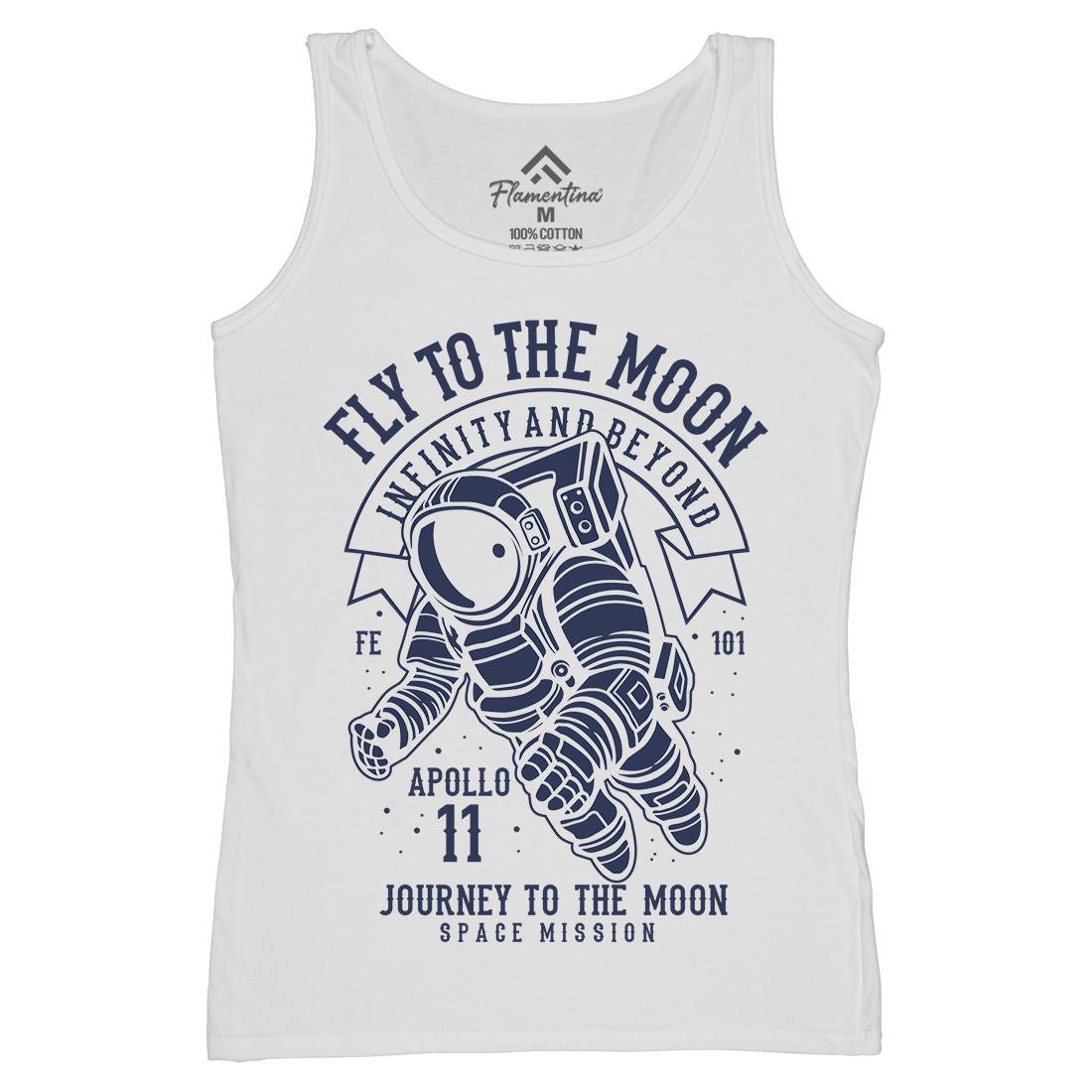 Fly To The Moon Womens Organic Tank Top Vest Space B210