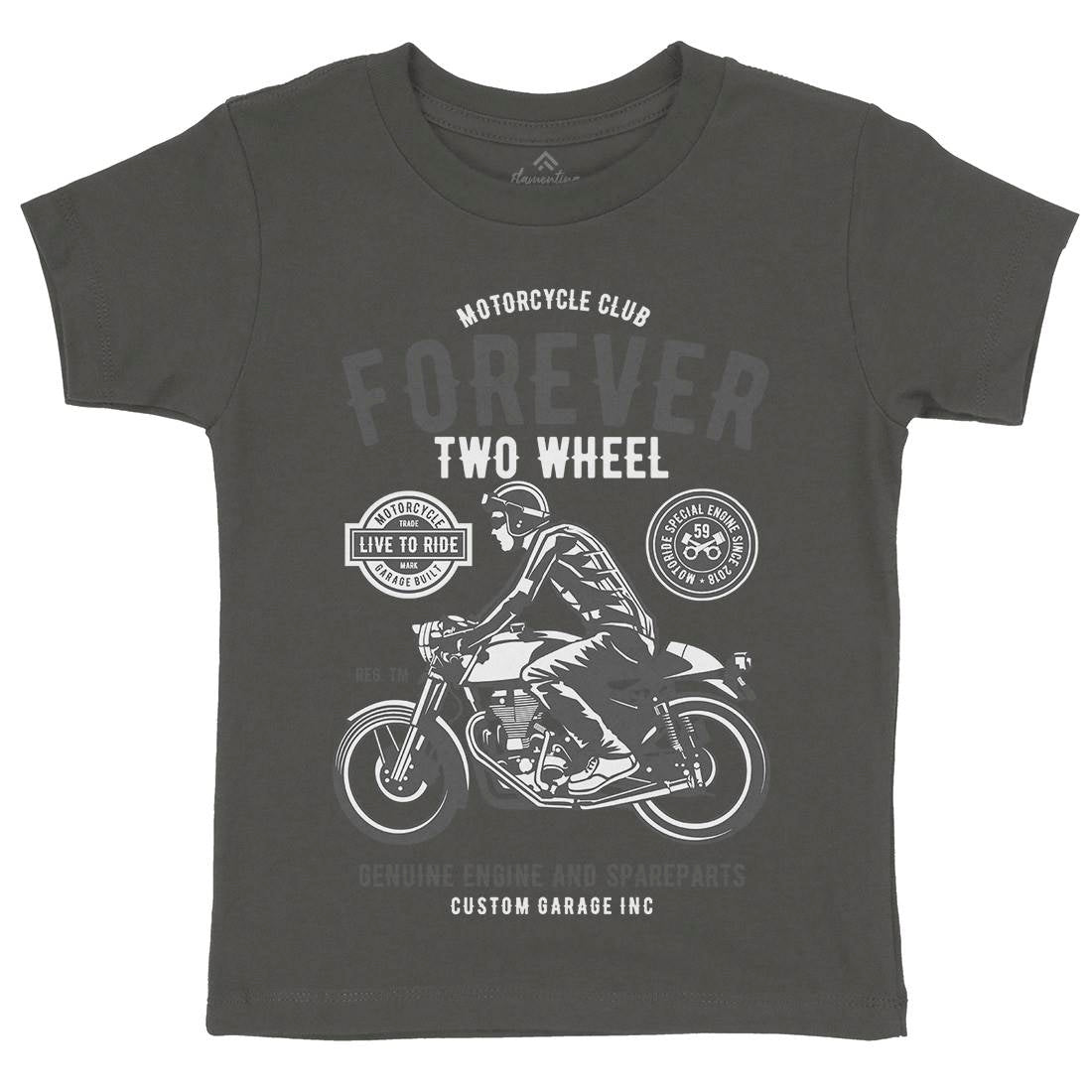 Forever Two Wheel Kids Organic Crew Neck T-Shirt Motorcycles B212