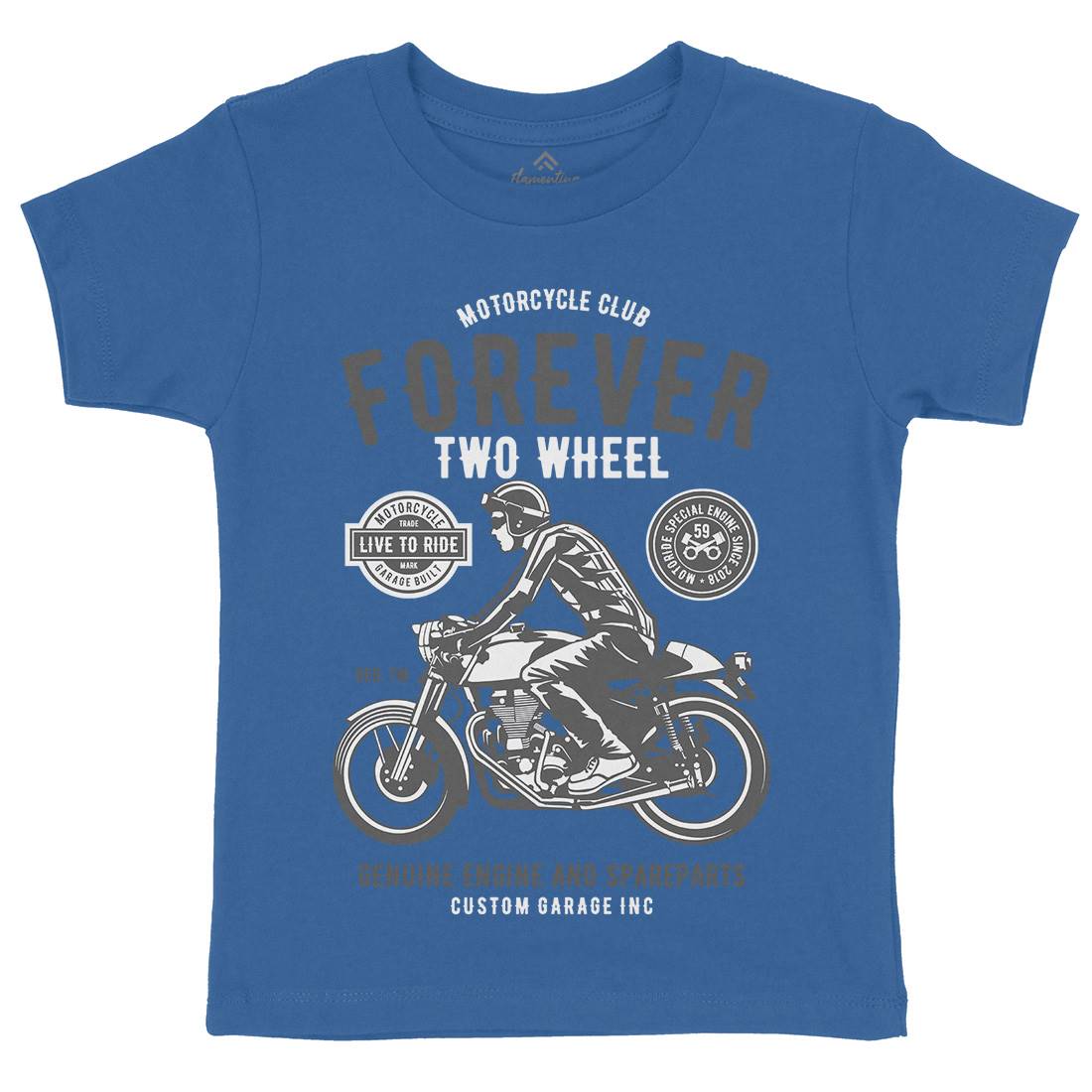 Forever Two Wheel Kids Organic Crew Neck T-Shirt Motorcycles B212