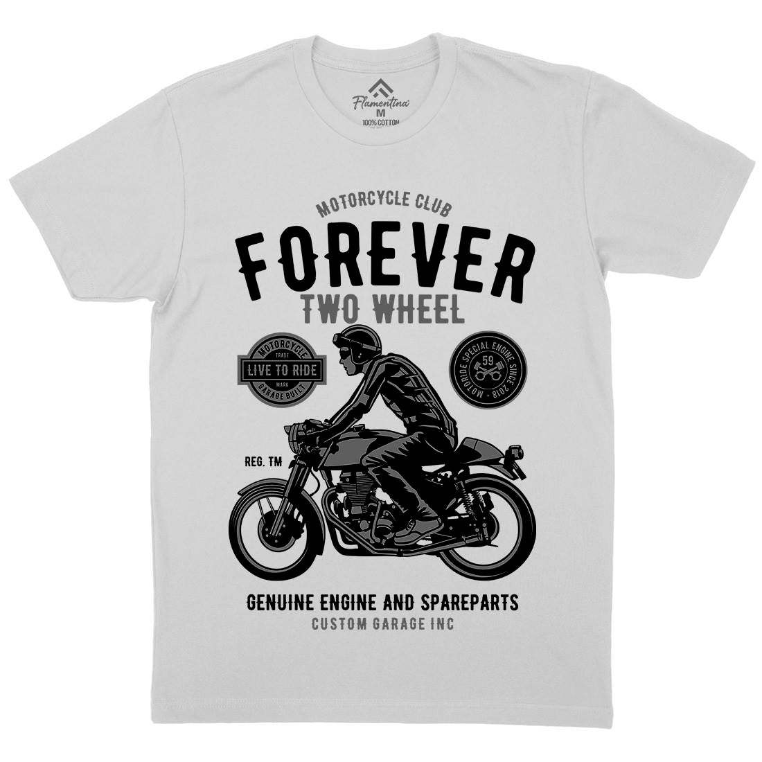 Forever Two Wheel Mens Crew Neck T-Shirt Motorcycles B212