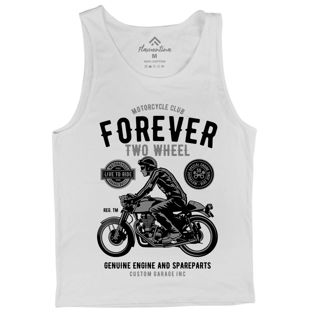 Forever Two Wheel Mens Tank Top Vest Motorcycles B212