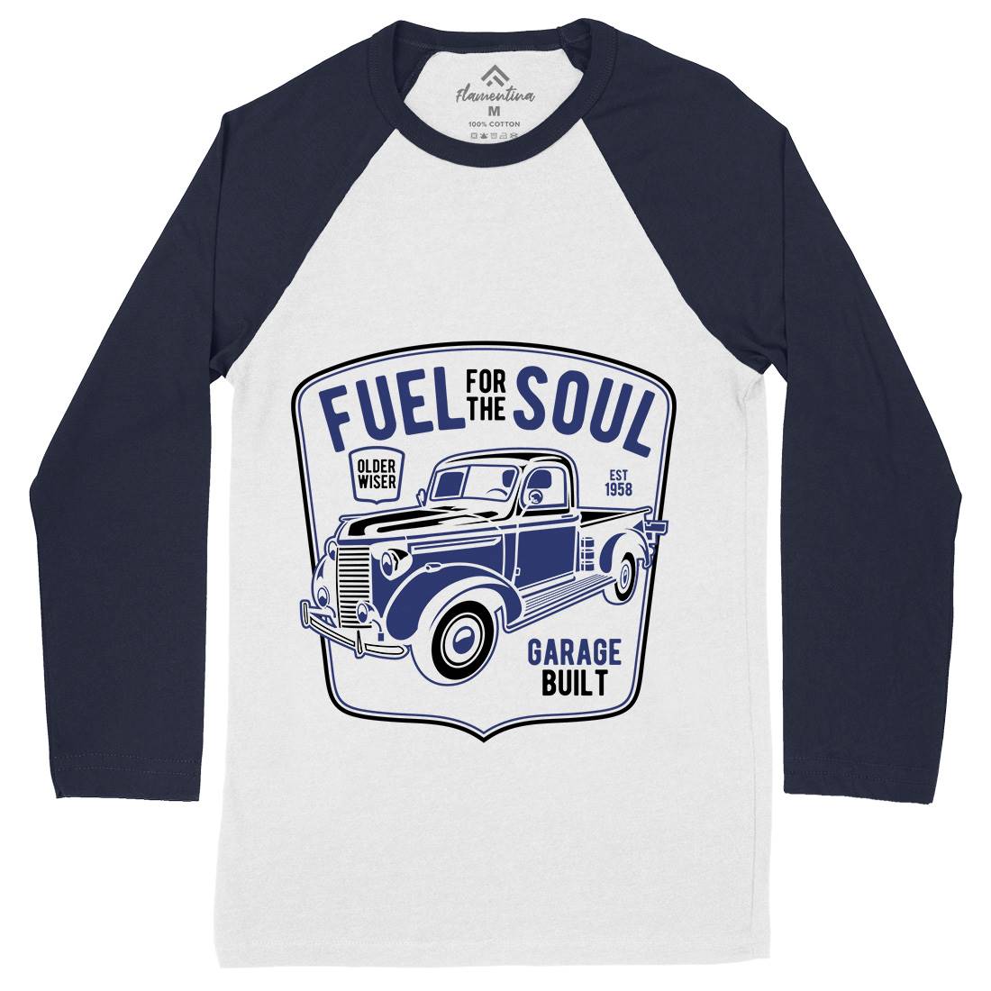 Fuel For The Soul Mens Long Sleeve Baseball T-Shirt Cars B213