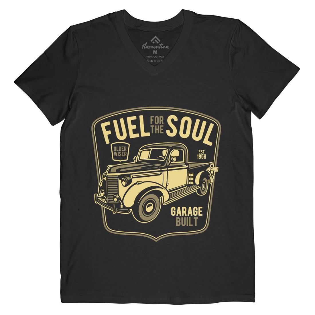 Fuel For The Soul Mens Organic V-Neck T-Shirt Cars B213