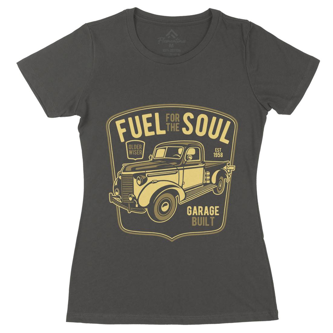 Fuel For The Soul Womens Organic Crew Neck T-Shirt Cars B213
