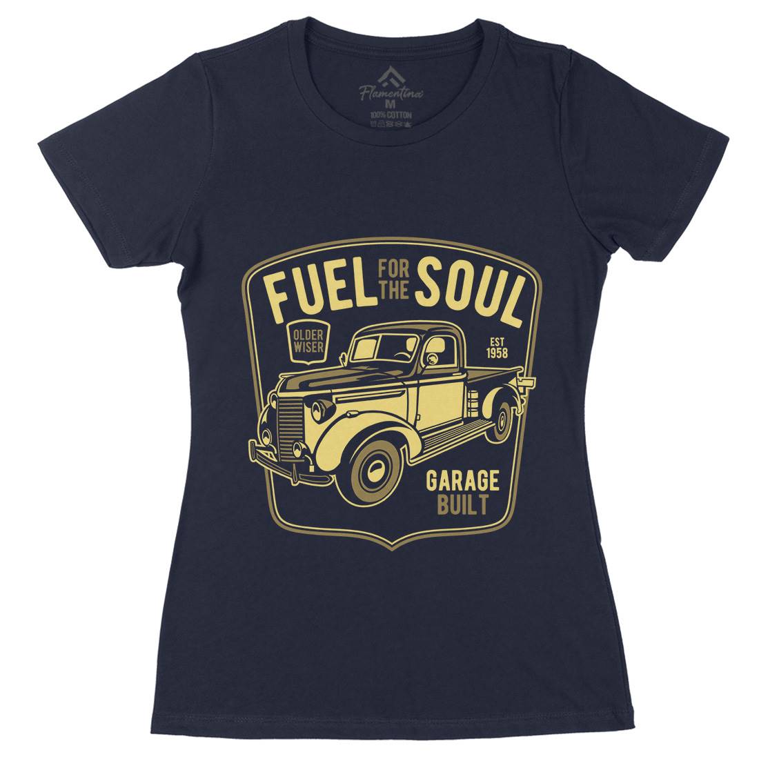 Fuel For The Soul Womens Organic Crew Neck T-Shirt Cars B213