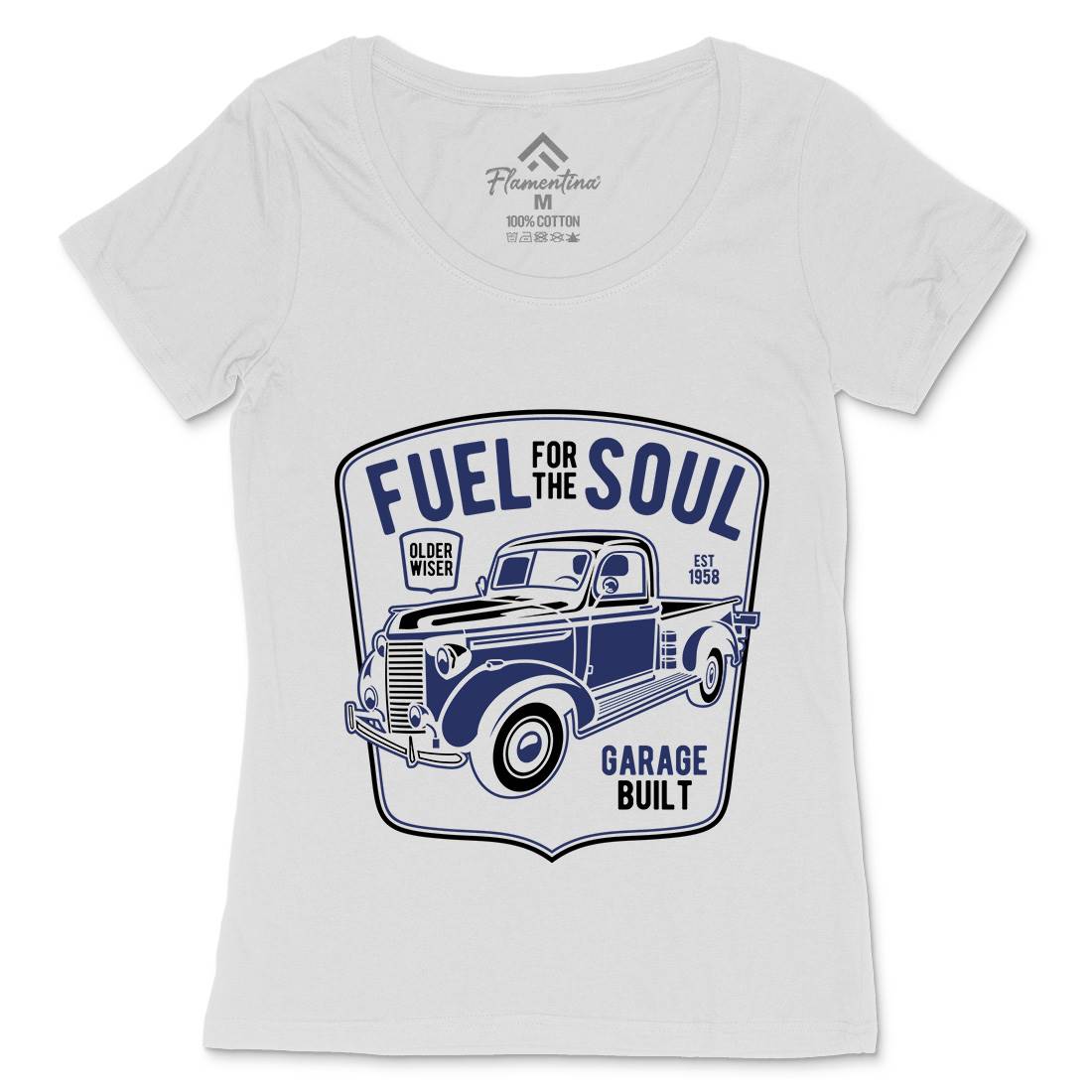 Fuel For The Soul Womens Scoop Neck T-Shirt Cars B213