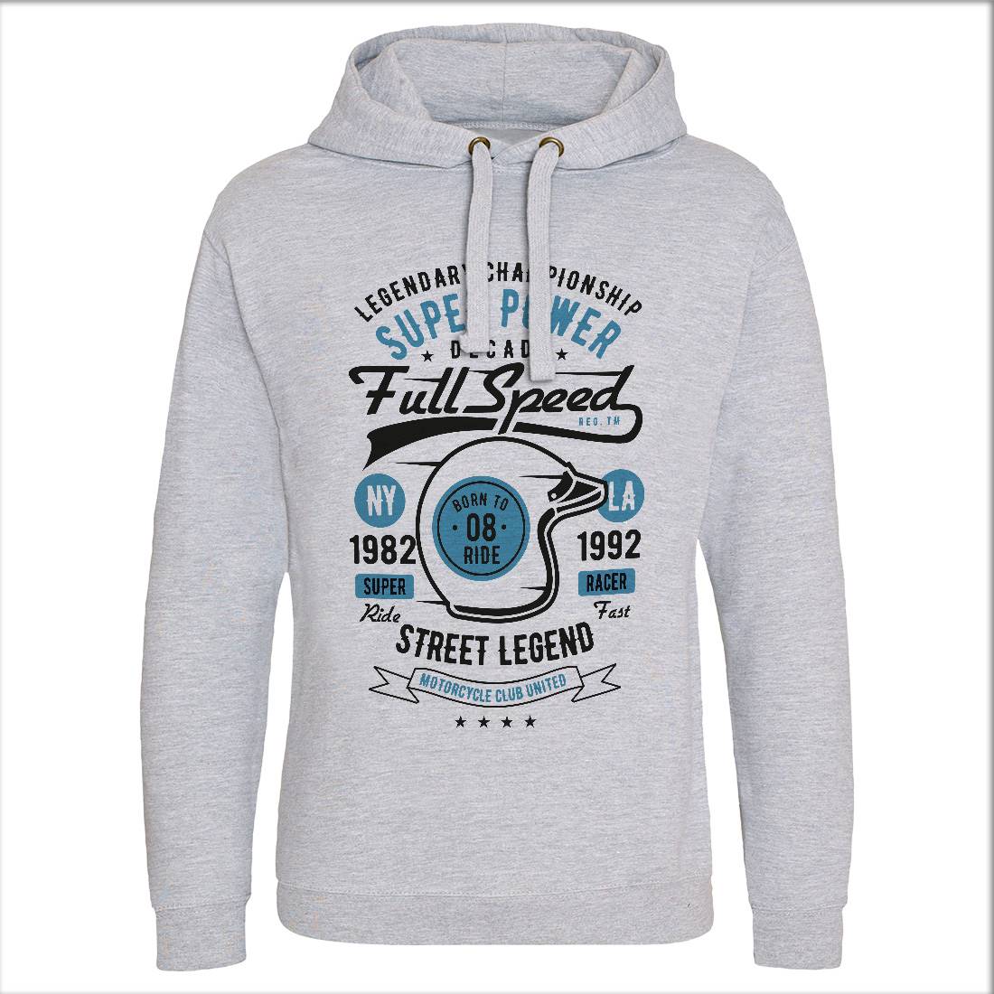 Full Speed Super Power Mens Hoodie Without Pocket Motorcycles B214
