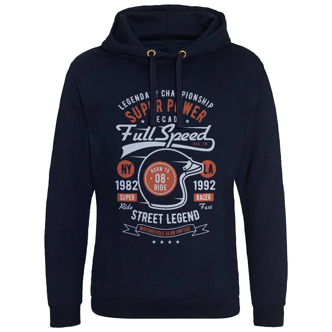 Full Speed Super Power Mens Hoodie Without Pocket Motorcycles B214