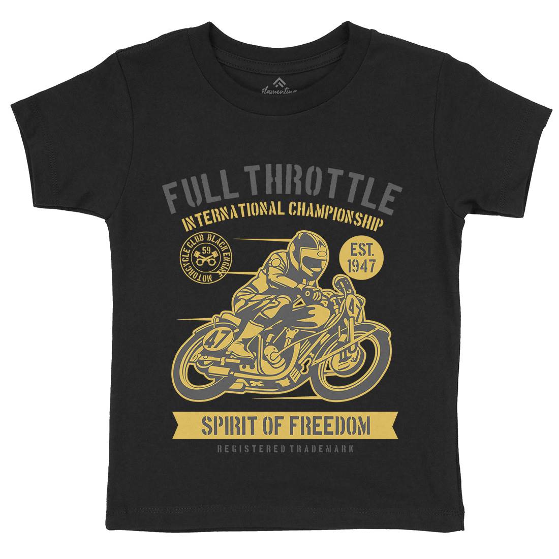 Full Throttle Kids Organic Crew Neck T-Shirt Motorcycles B215