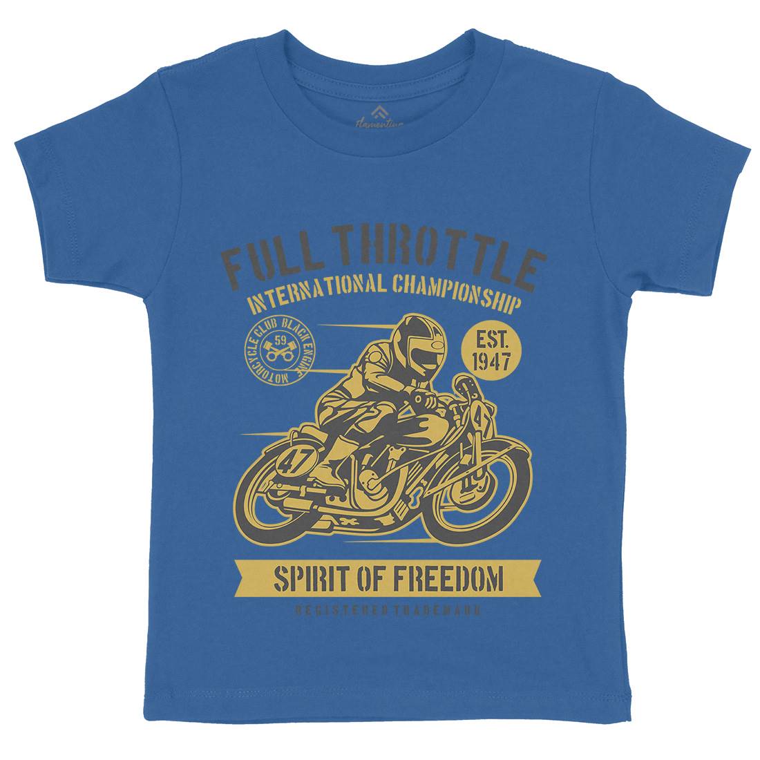 Full Throttle Kids Crew Neck T-Shirt Motorcycles B215