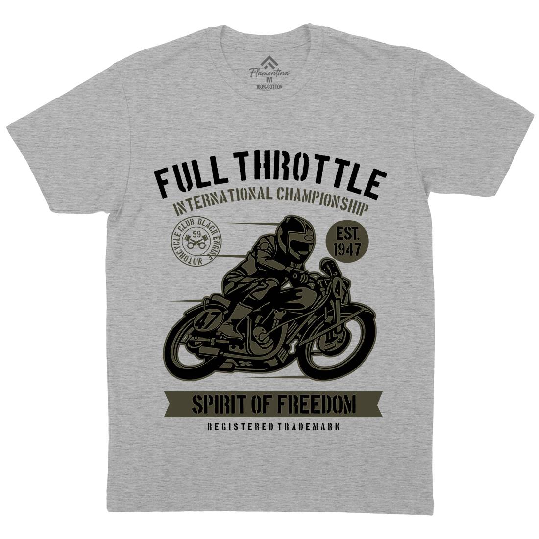 Full Throttle Mens Crew Neck T-Shirt Motorcycles B215
