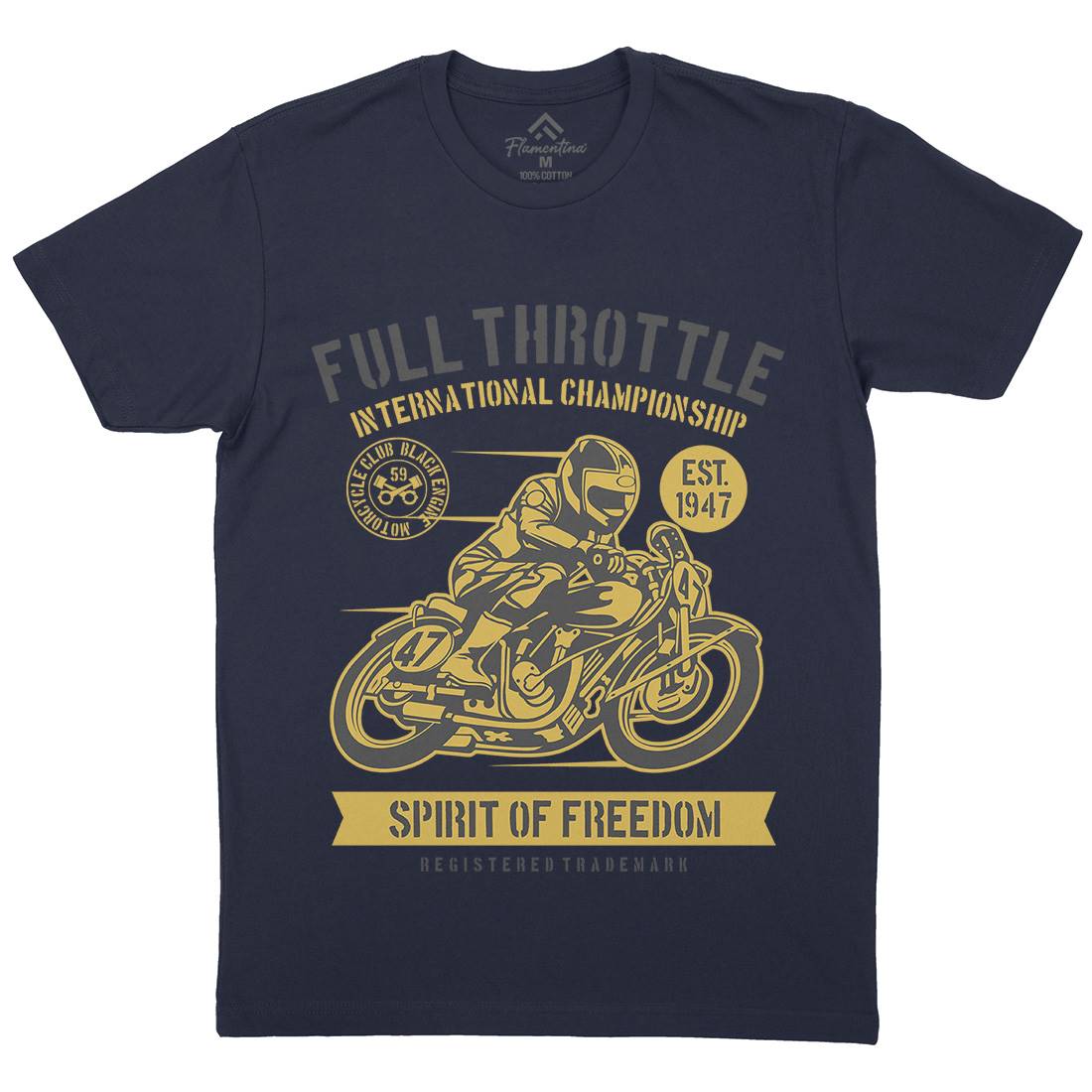 Full Throttle Mens Crew Neck T-Shirt Motorcycles B215
