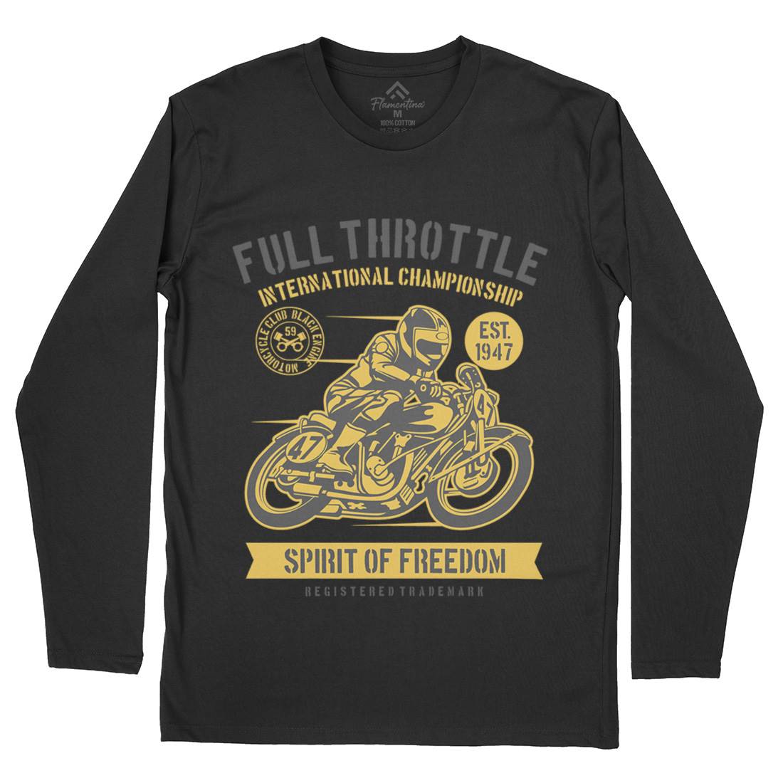 Full Throttle Mens Long Sleeve T-Shirt Motorcycles B215