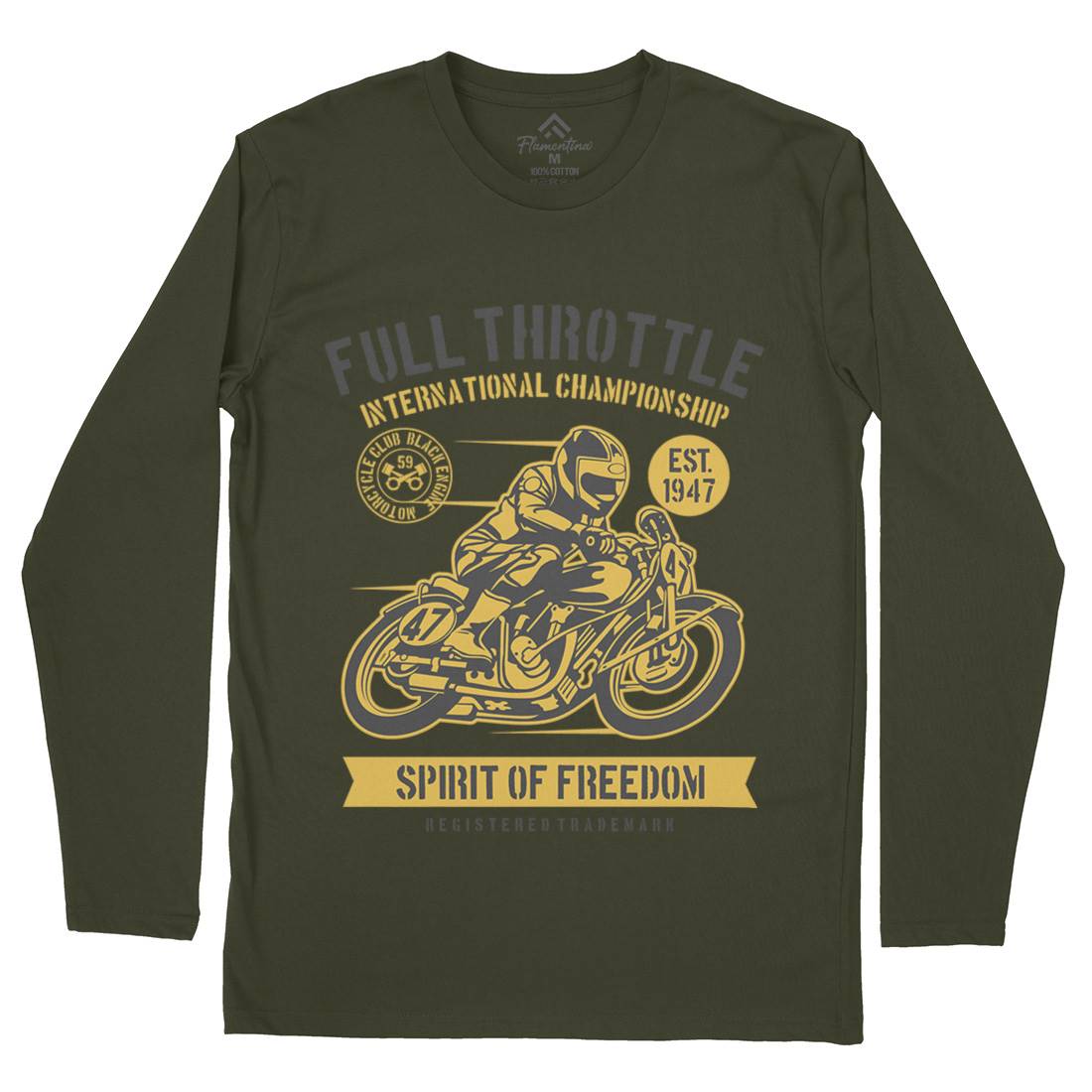 Full Throttle Mens Long Sleeve T-Shirt Motorcycles B215