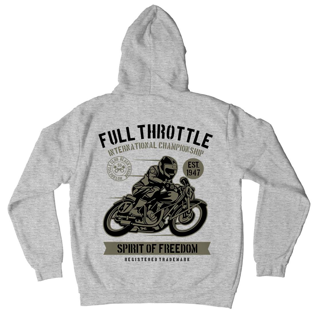 Full Throttle Mens Hoodie With Pocket Motorcycles B215
