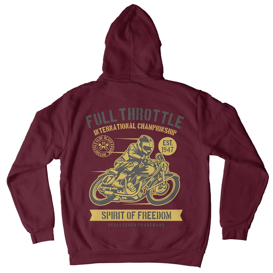 Full Throttle Mens Hoodie With Pocket Motorcycles B215