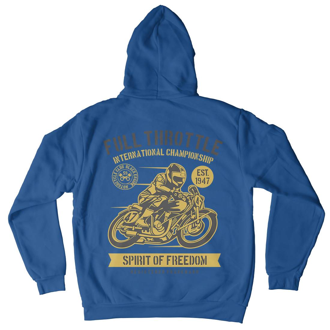 Full Throttle Mens Hoodie With Pocket Motorcycles B215