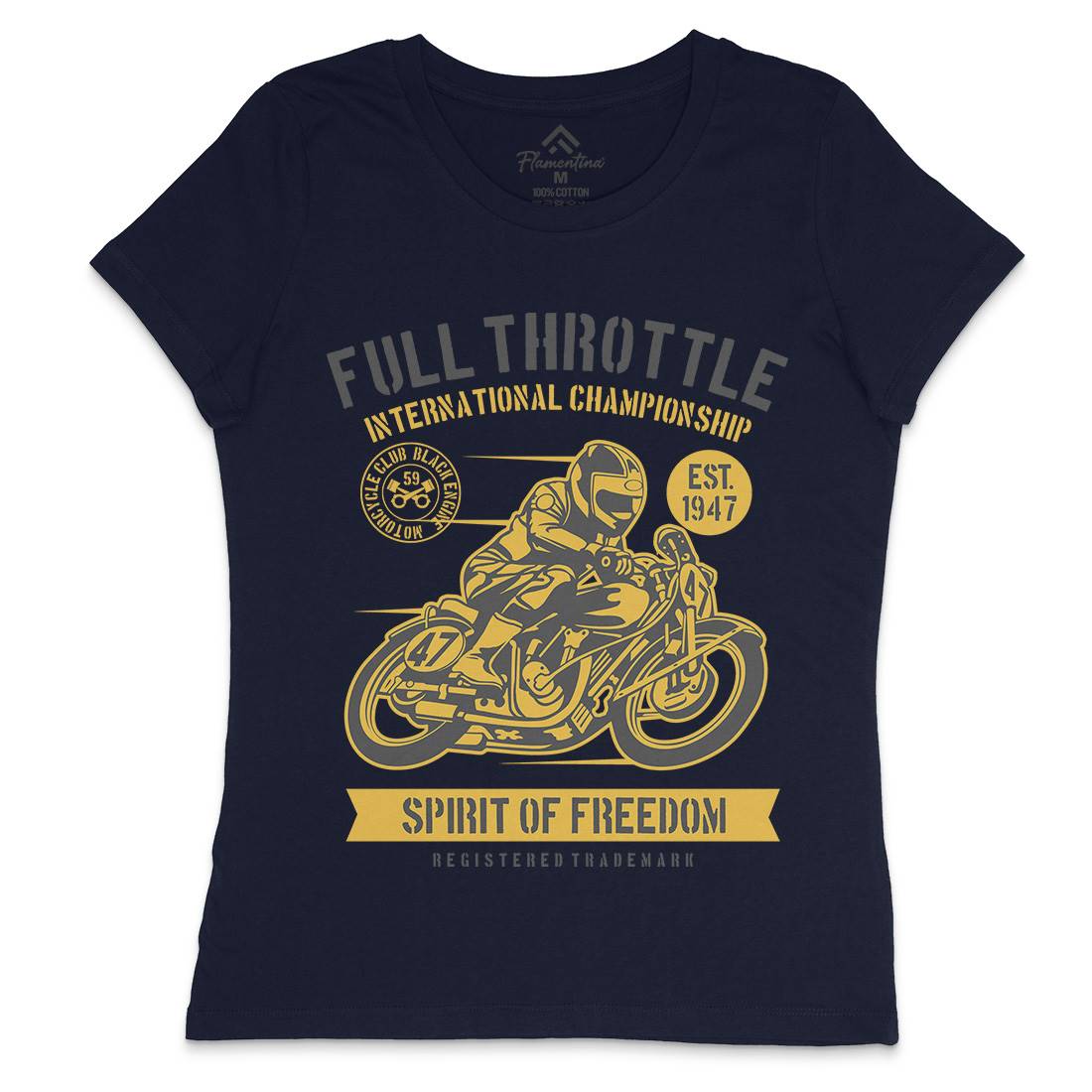 Full Throttle Womens Crew Neck T-Shirt Motorcycles B215