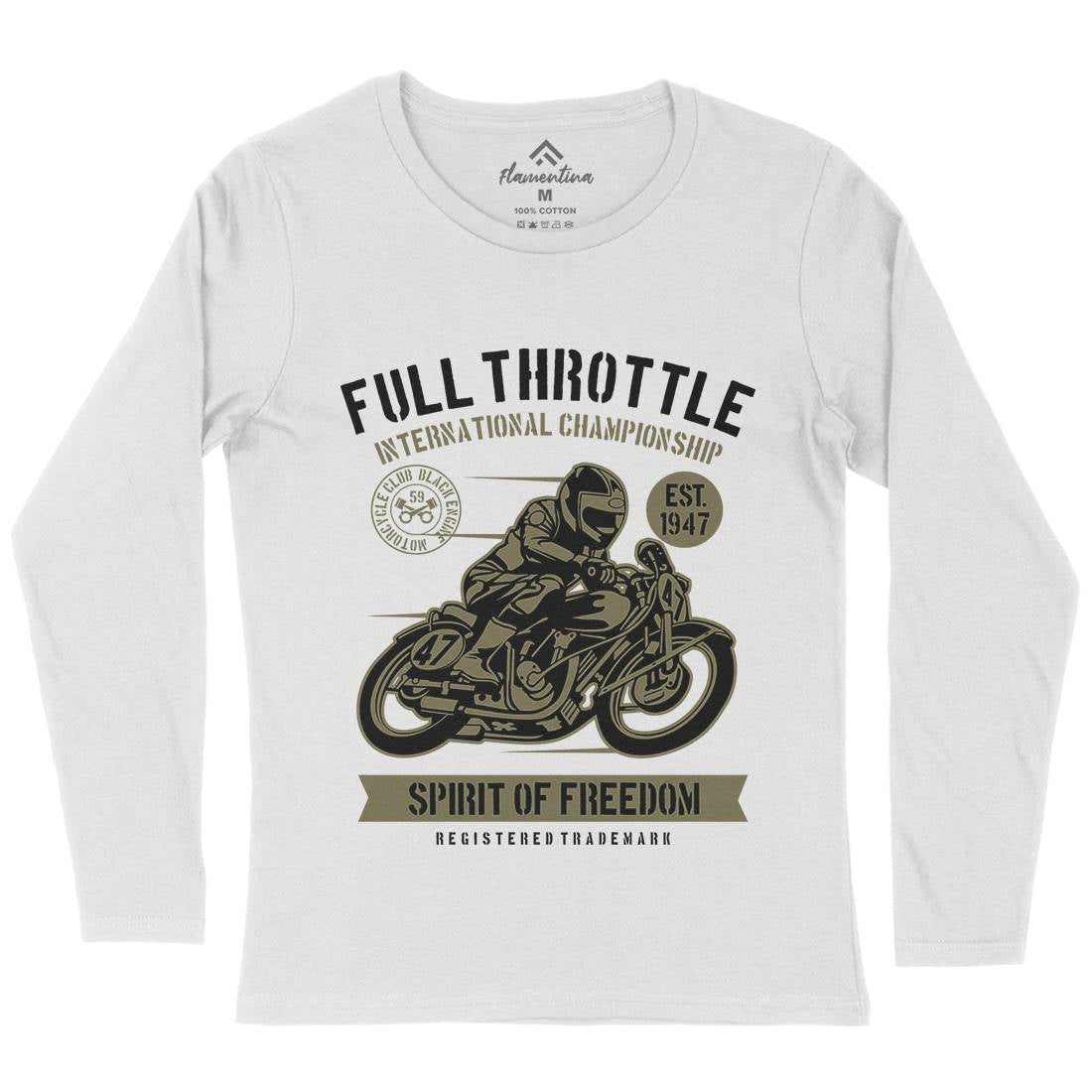 Full Throttle Womens Long Sleeve T-Shirt Motorcycles B215