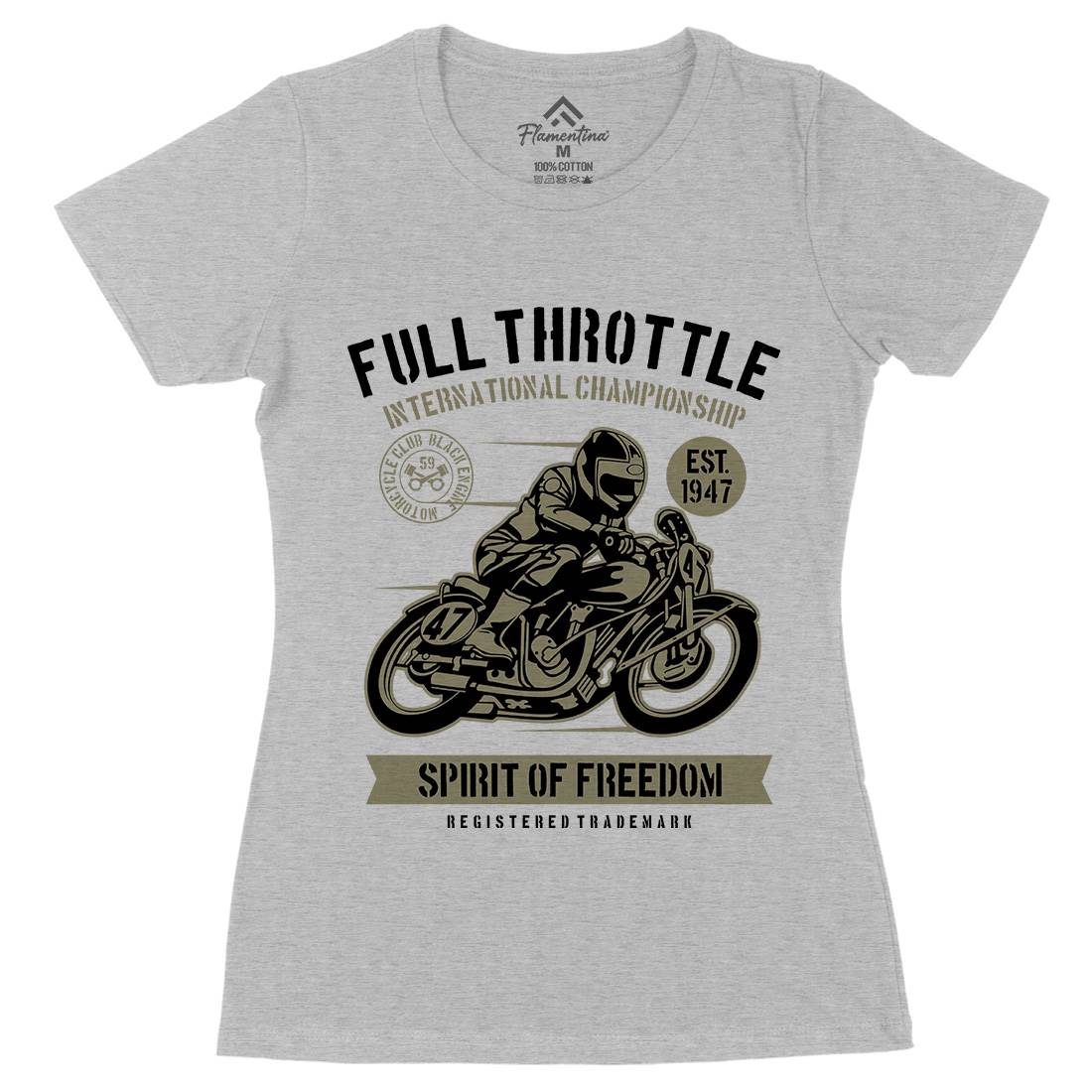 Full Throttle Womens Organic Crew Neck T-Shirt Motorcycles B215