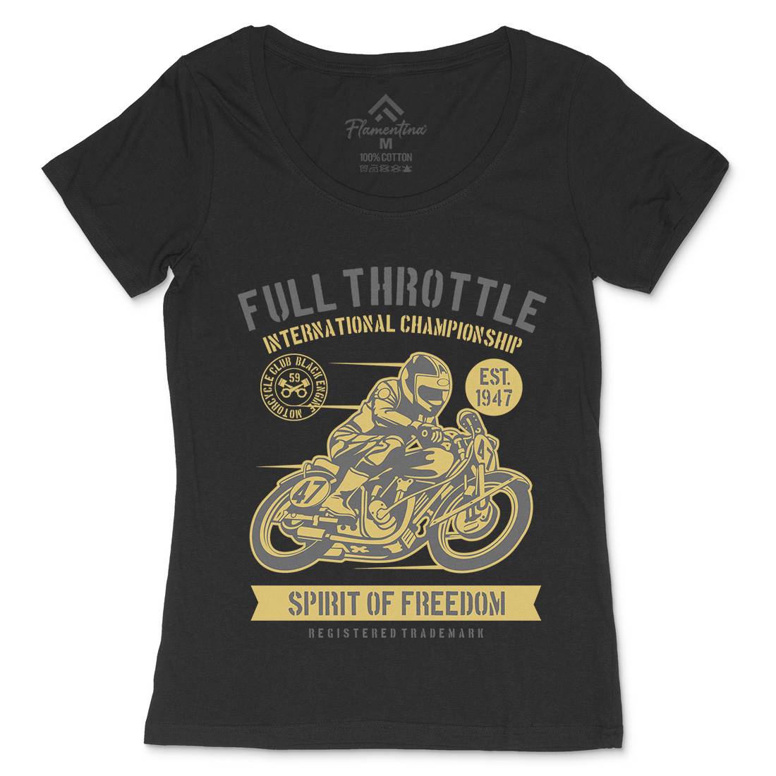 Full Throttle Womens Scoop Neck T-Shirt Motorcycles B215