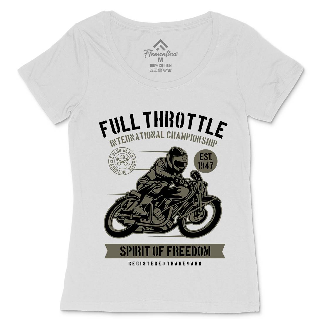 Full Throttle Womens Scoop Neck T-Shirt Motorcycles B215