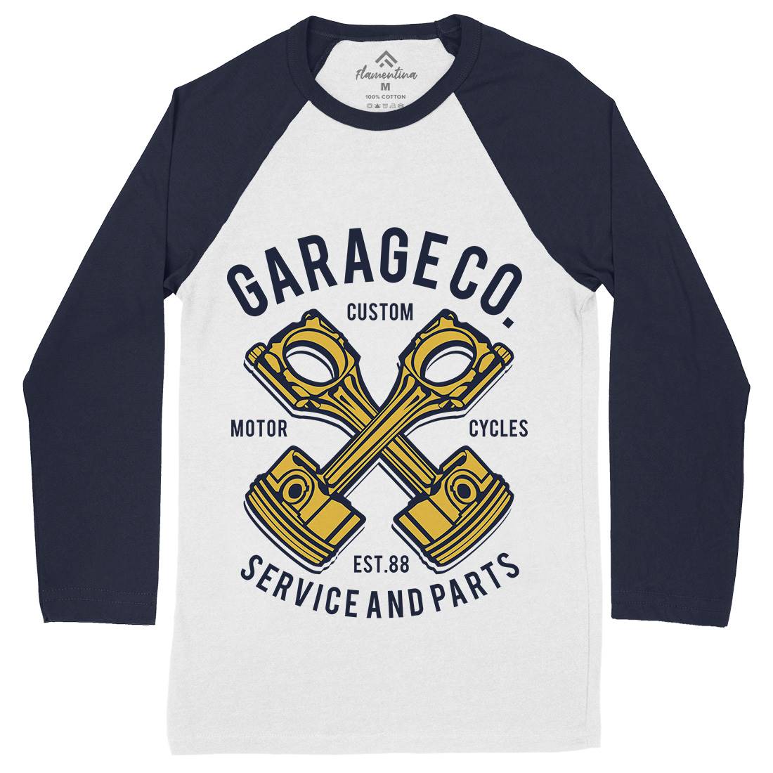 Garage Co Mens Long Sleeve Baseball T-Shirt Cars B216