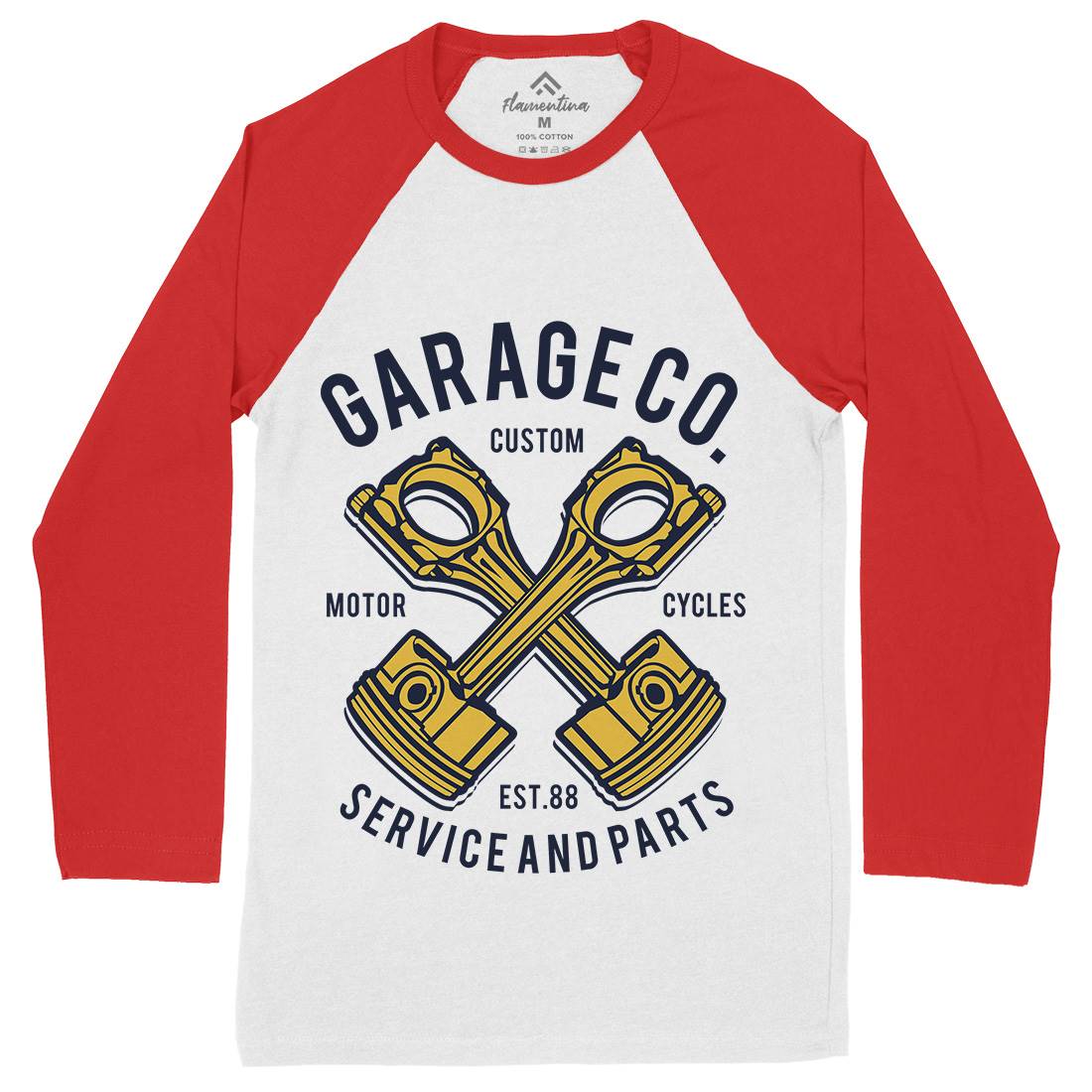 Garage Co Mens Long Sleeve Baseball T-Shirt Cars B216