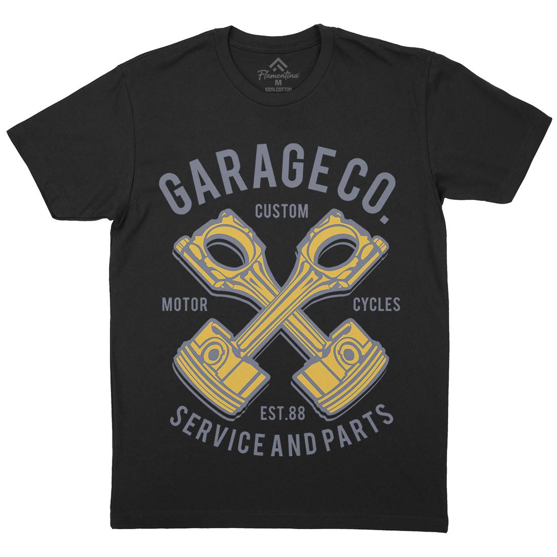 Garage Co Mens Organic Crew Neck T-Shirt Cars B216