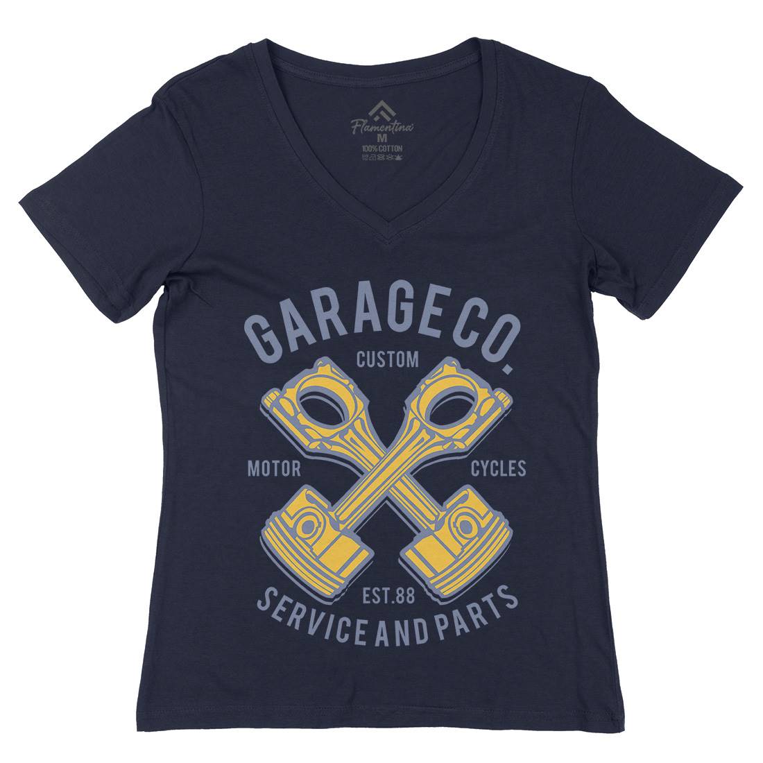 Garage Co Womens Organic V-Neck T-Shirt Cars B216