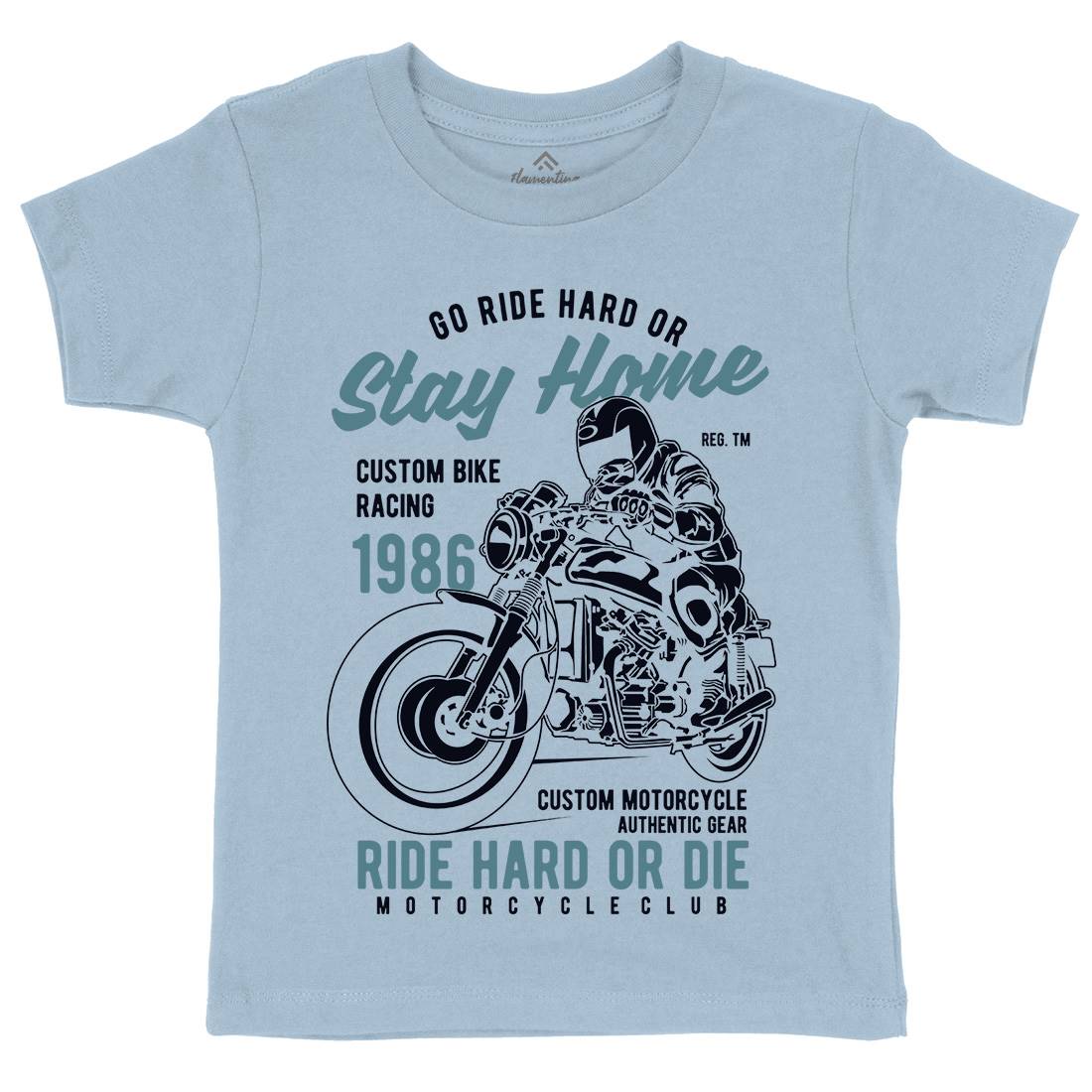 Go Ride Hard Kids Organic Crew Neck T-Shirt Motorcycles B217