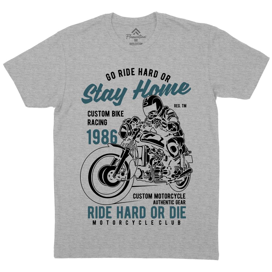 Go Ride Hard Mens Crew Neck T-Shirt Motorcycles B217