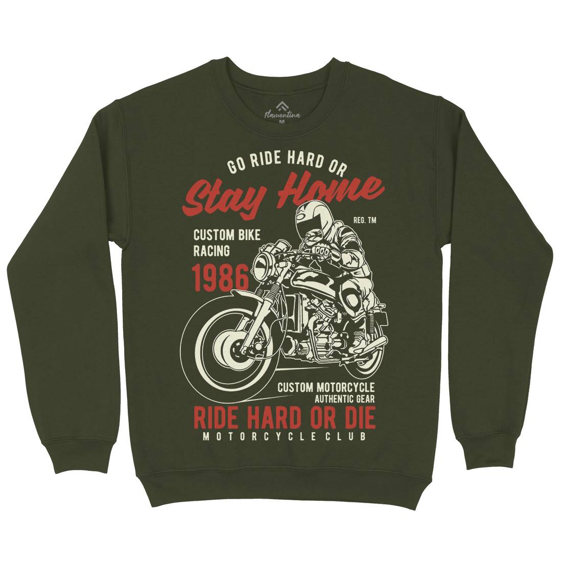 Go Ride Hard Mens Crew Neck Sweatshirt Motorcycles B217