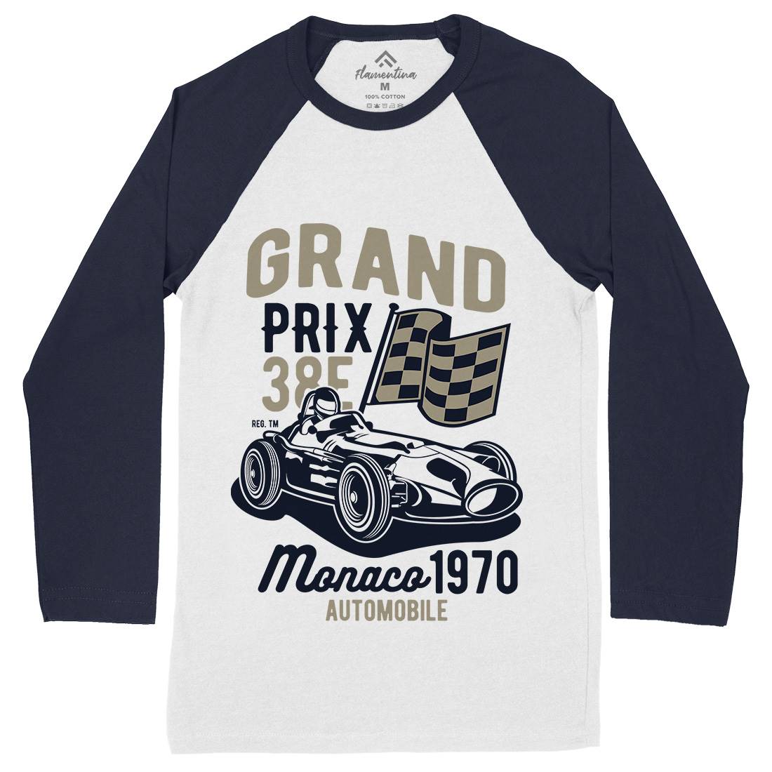 Grand Prix Mens Long Sleeve Baseball T-Shirt Cars B218