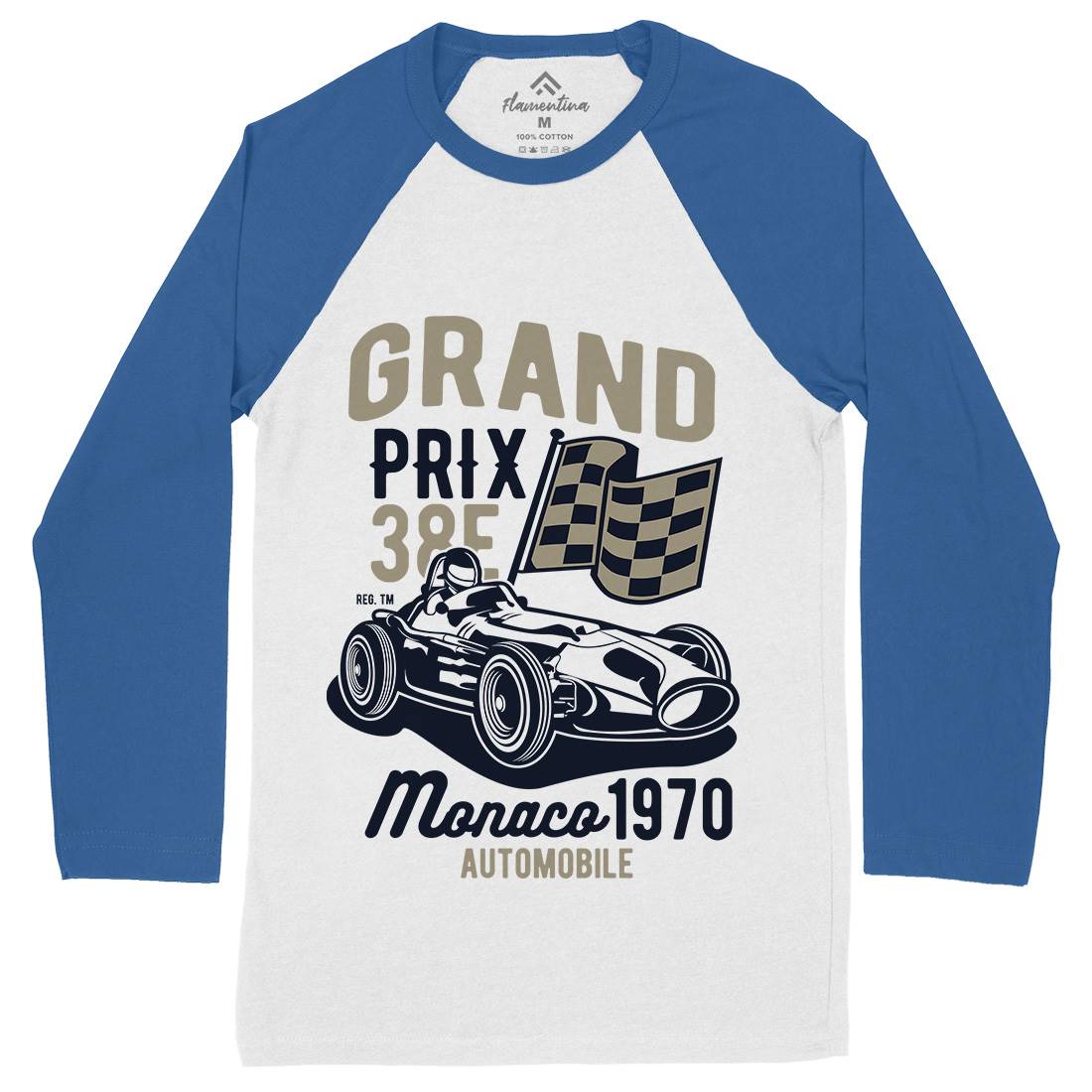 Grand Prix Mens Long Sleeve Baseball T-Shirt Cars B218