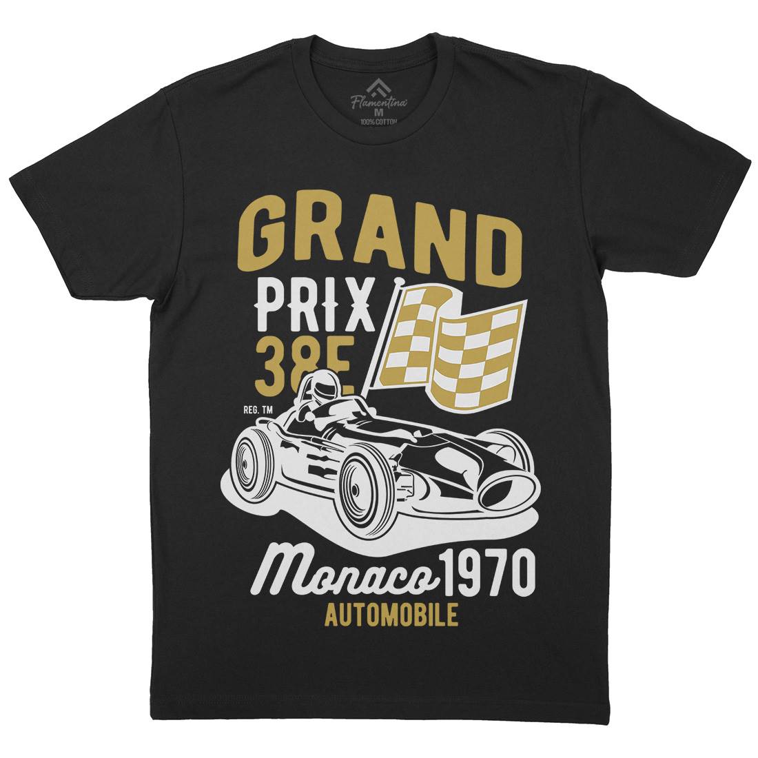 Grand Prix Mens Organic Crew Neck T-Shirt Cars B218