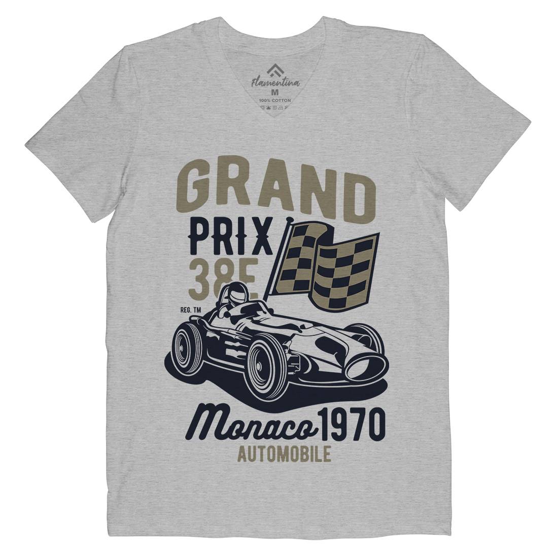 Grand Prix Mens V-Neck T-Shirt Cars B218