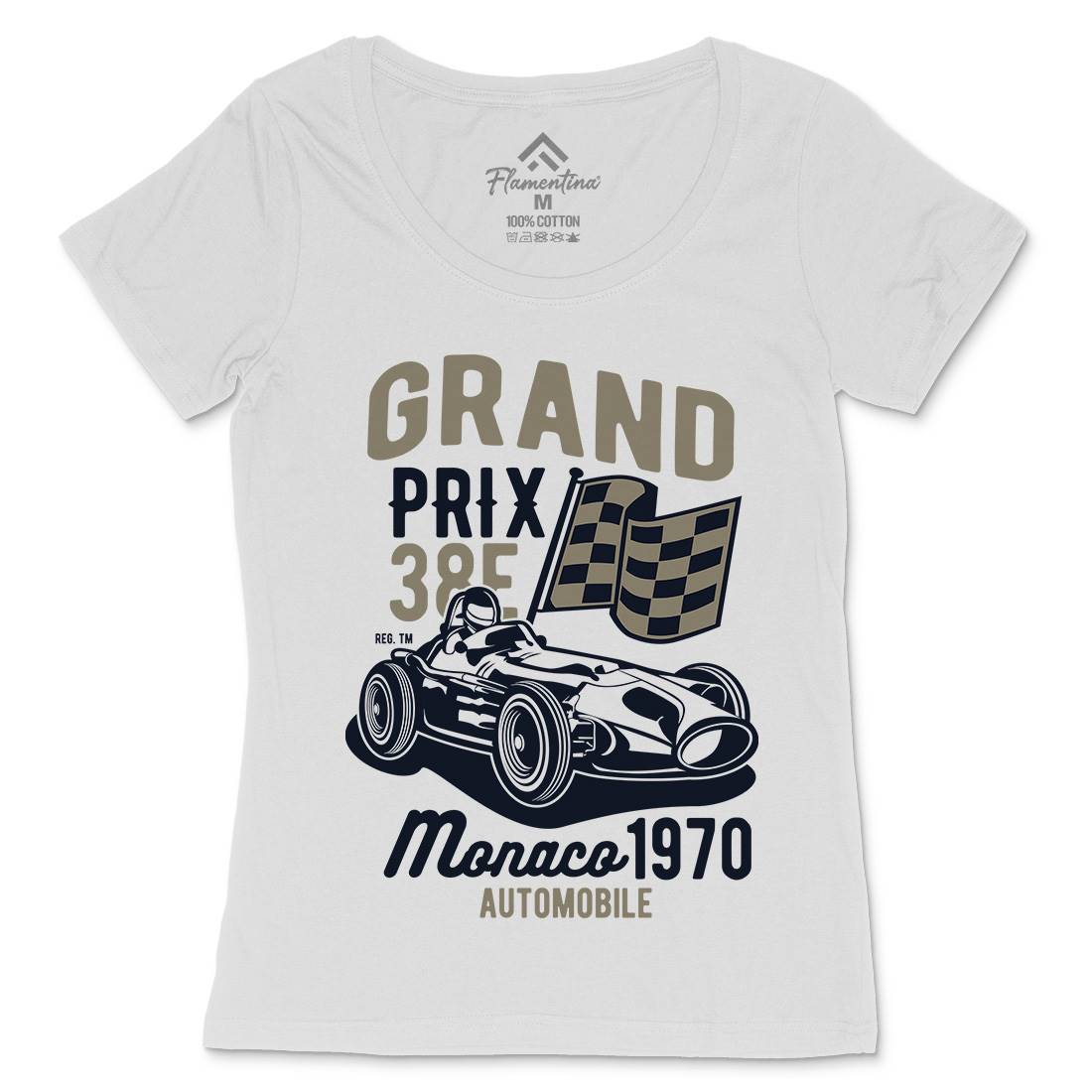 Grand Prix Womens Scoop Neck T-Shirt Cars B218