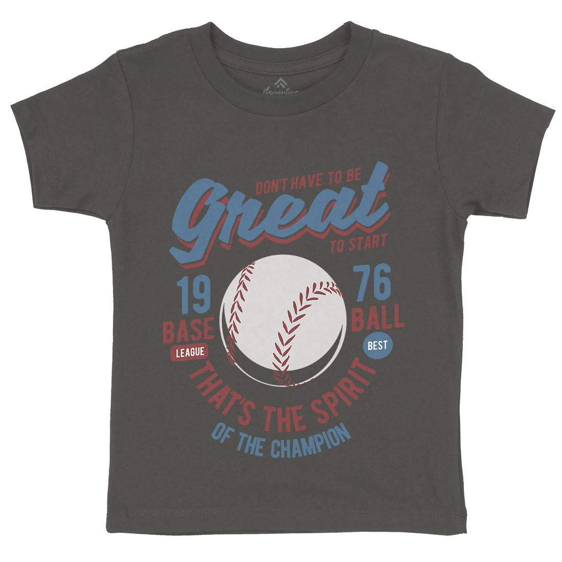 Great Baseball Kids Organic Crew Neck T-Shirt Sport B219